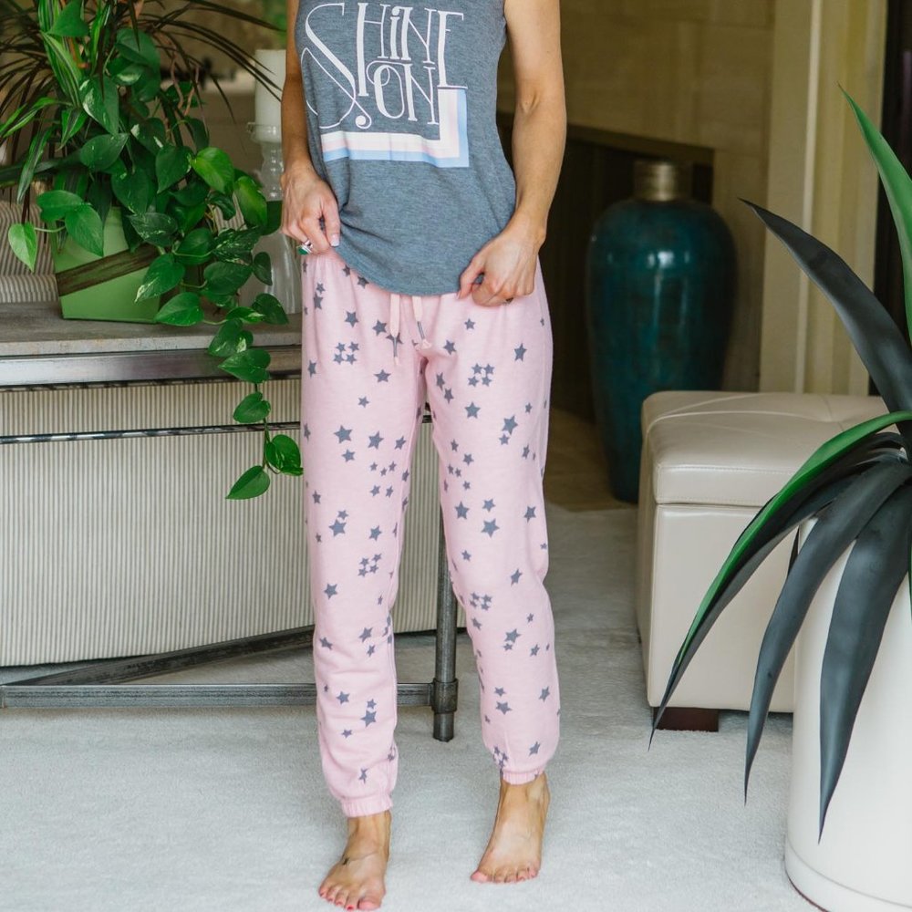 PJ Salvage NWT - Peachy Party Pant (Blush Stars)